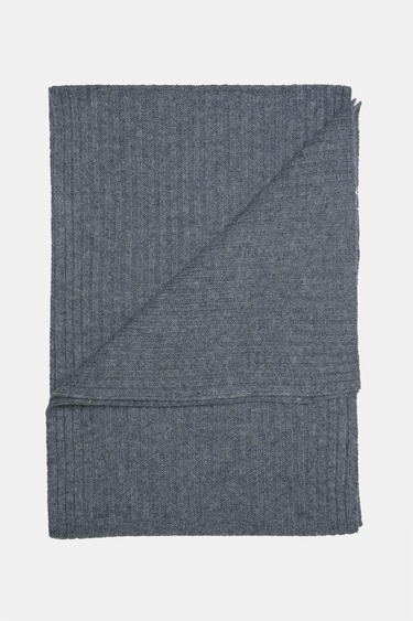  Erkek Gri Yün Kaşkol