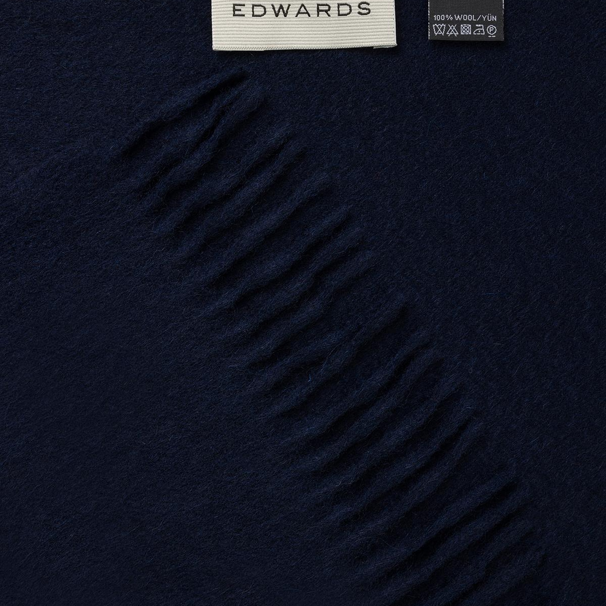 Erkek Lacivert Düz Renk Yün Kaşkol