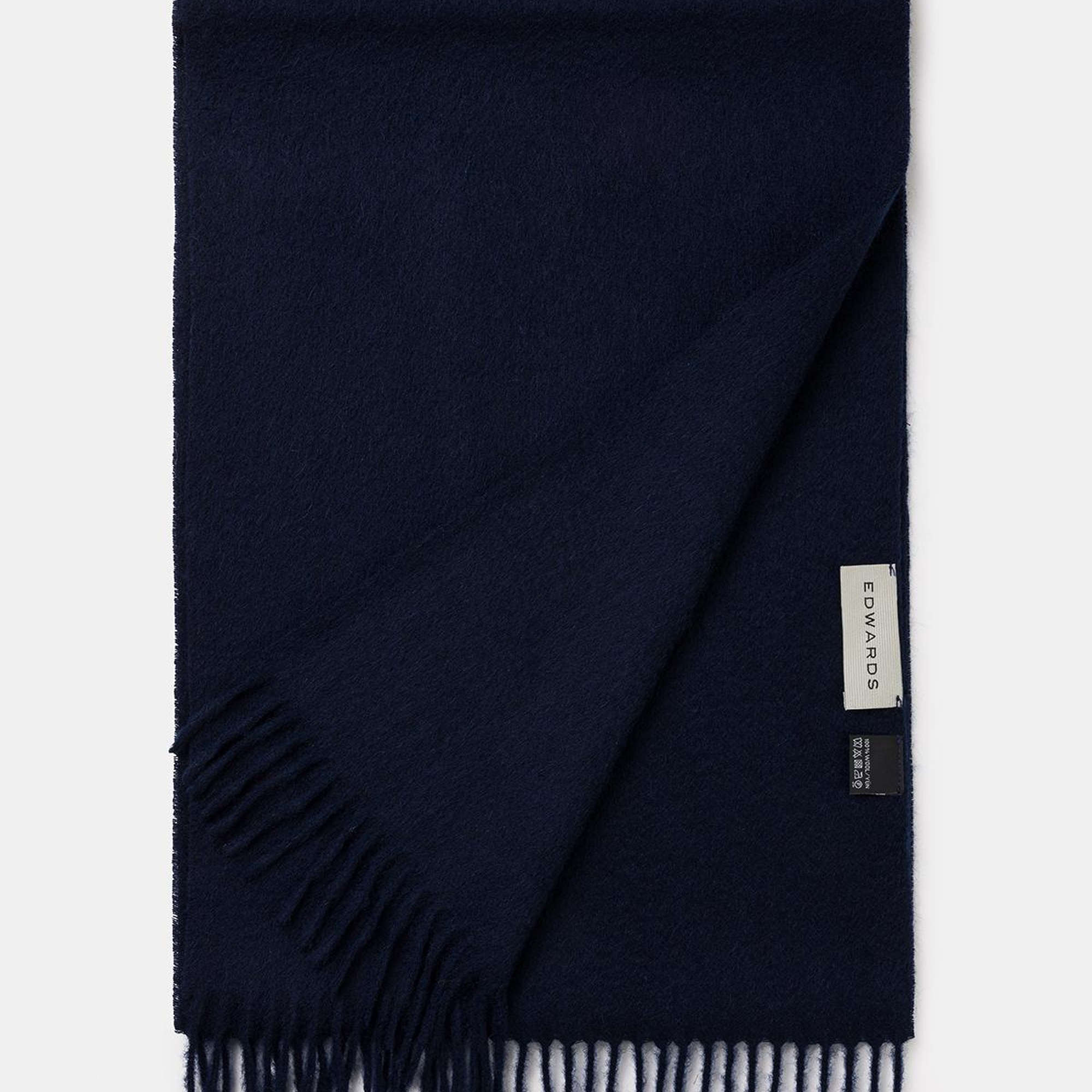 Erkek Lacivert Düz Renk Yün Kaşkol