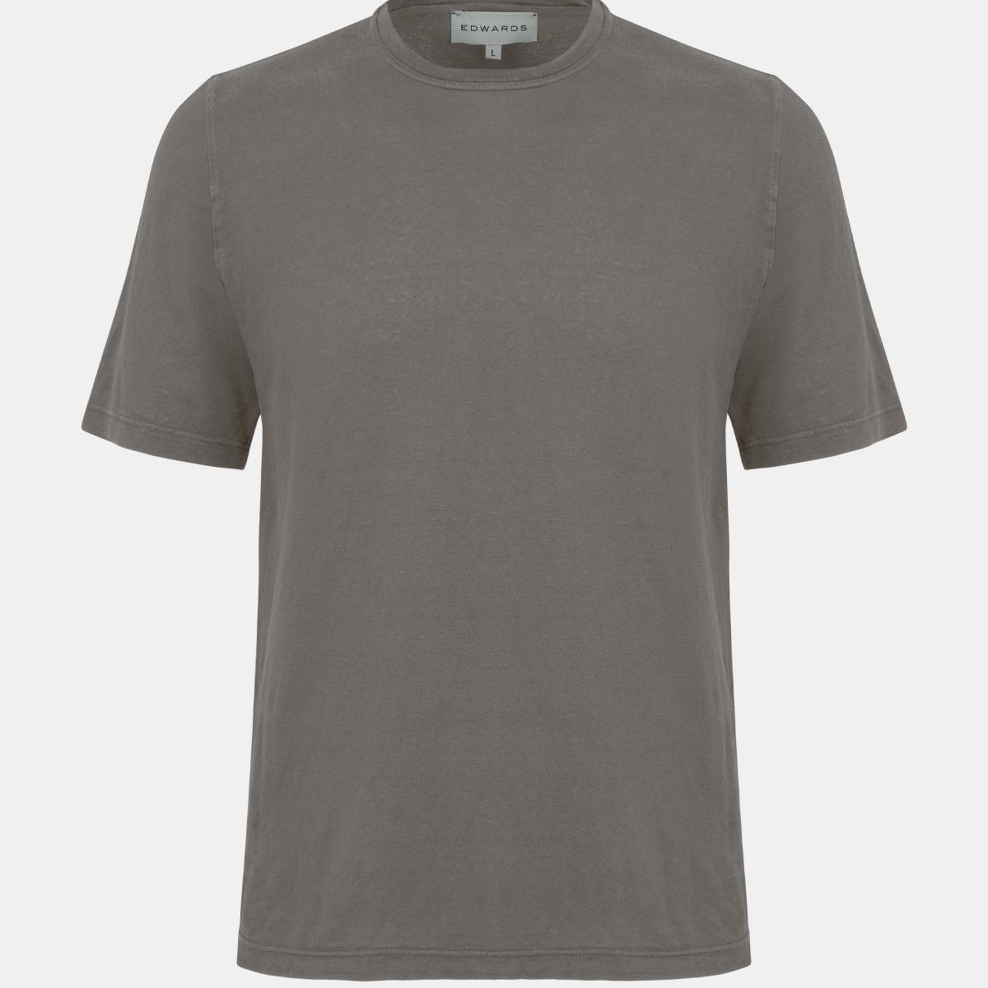 Erkek Bej Bisiklet Yaka Keten T-Shirt