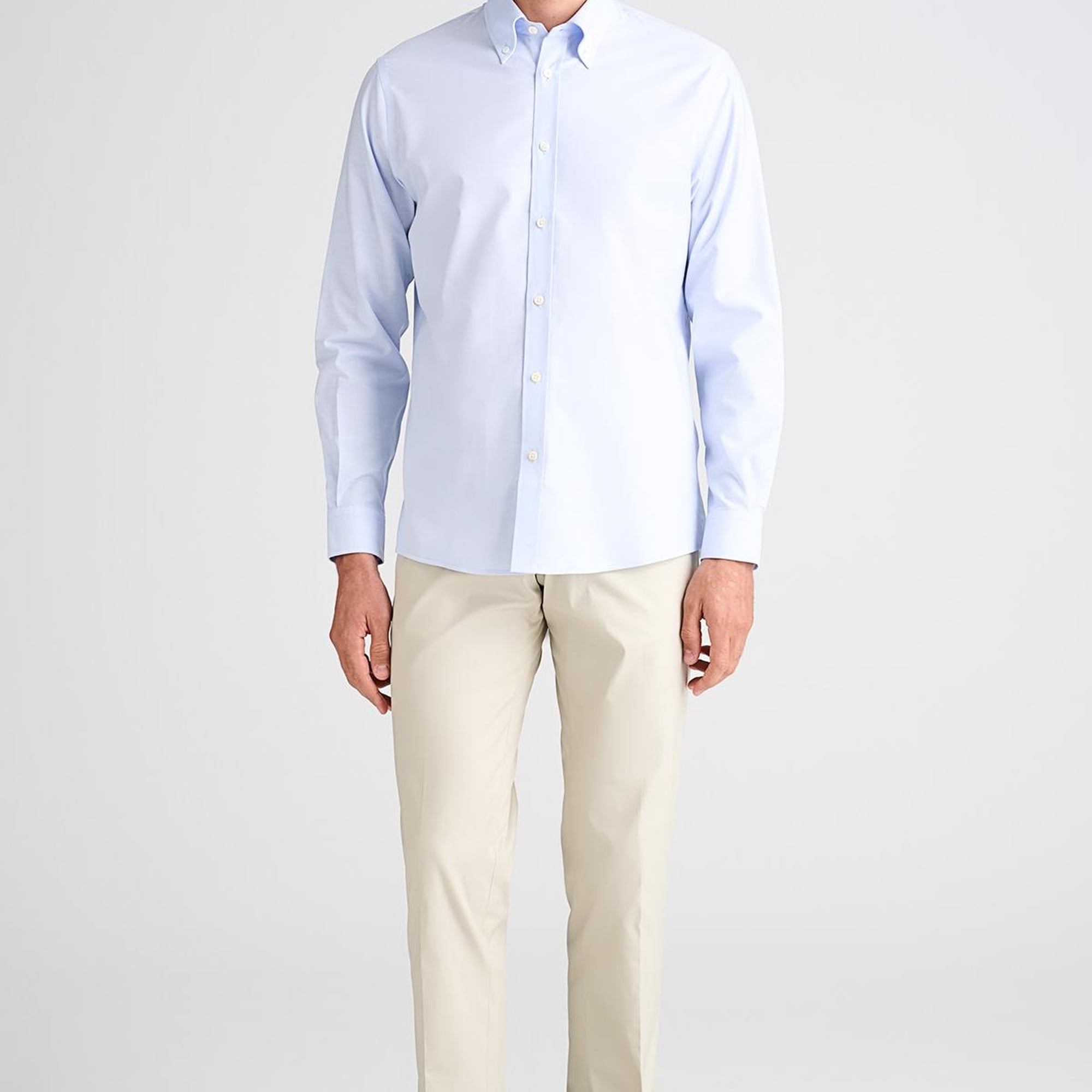 Erkek Mavi Cooper Fit Düğmeli Yaka Spor Gömlek