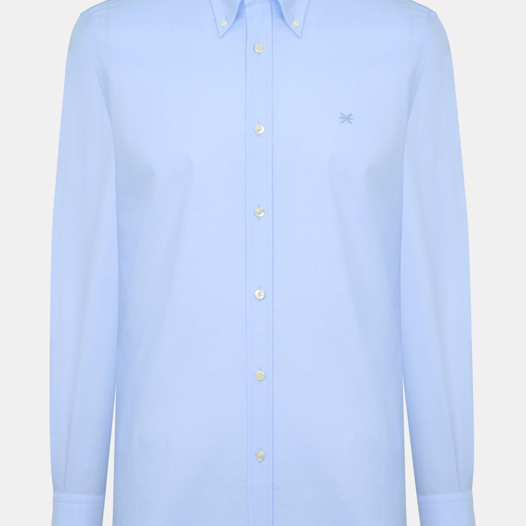 Erkek Mavi Cooper Fit Düğmeli Yaka Spor Gömlek