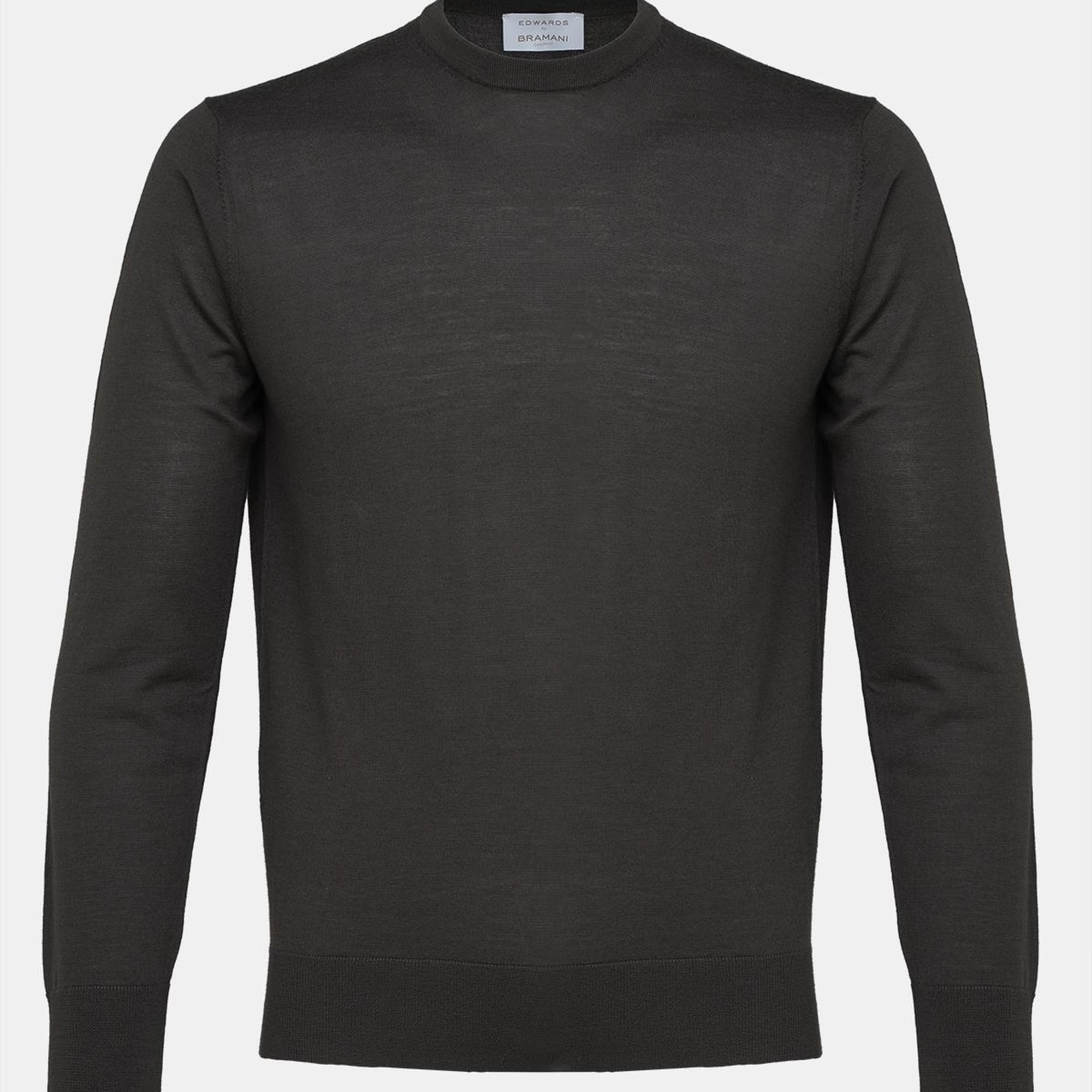 Erkek Kahverengi Yün Bisiklet Yaka Kazak