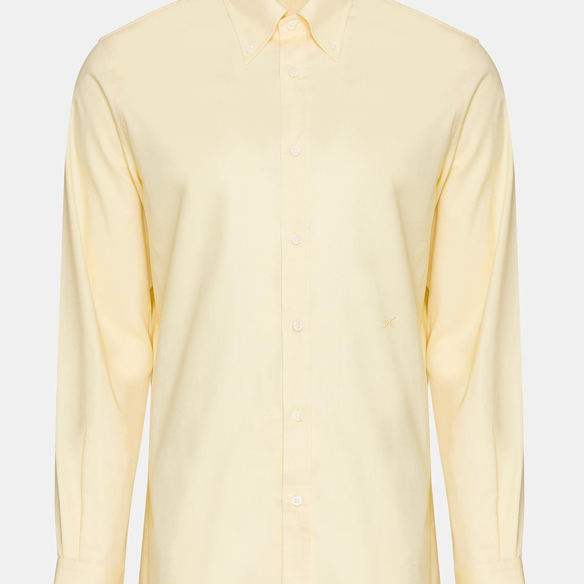 Erkek Sarı Düğmeli Yaka Cooper Fit Spor Gömlek