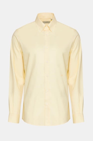  Erkek Sarı Düğmeli Yaka Cooper Fit Spor Gömlek