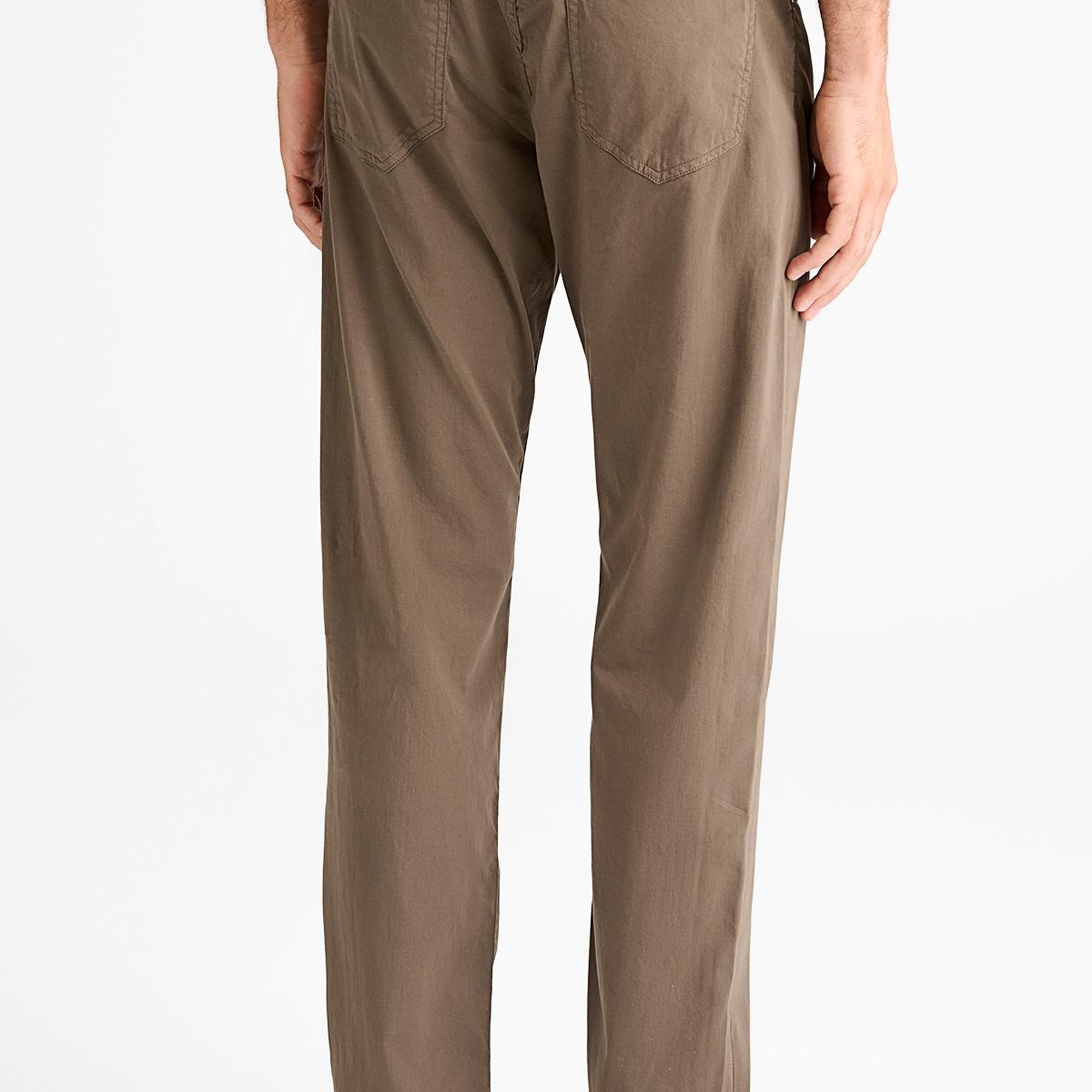 Erkek Bej Pamuk İpek Karışımlı 5 Cep Pantolon