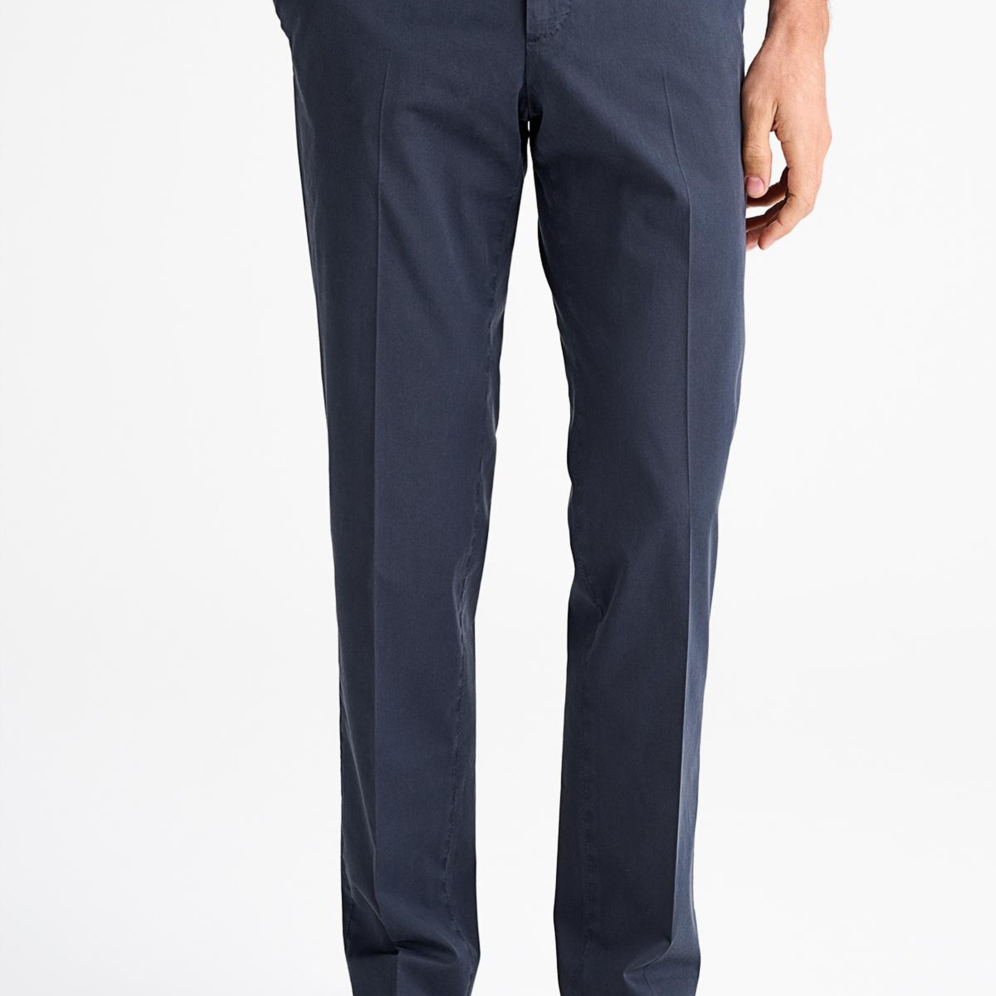 Erkek Koyu Lacivert Slim Fit Elastik Bel Bantlı Büzgü İpli Pantolon