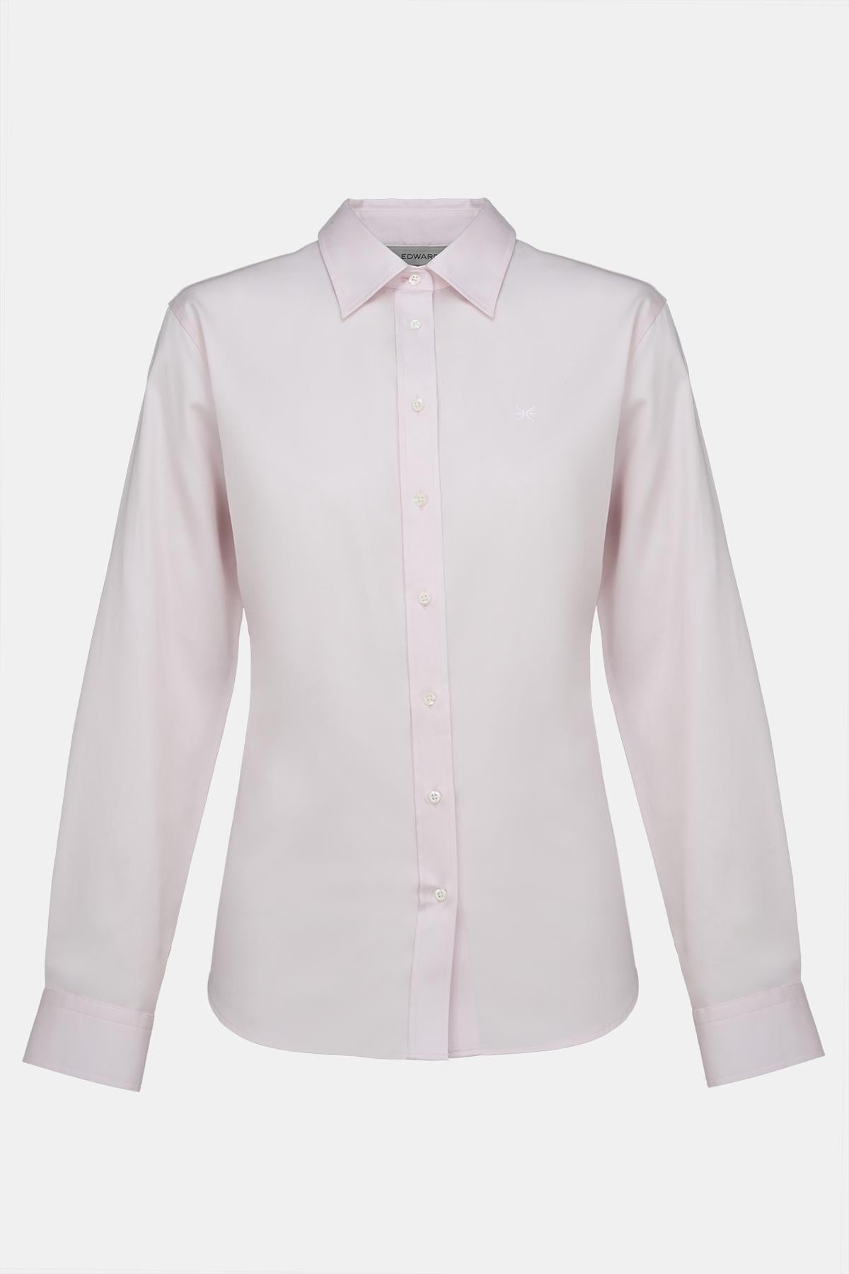  Kadın Pembe Saten Gömlek