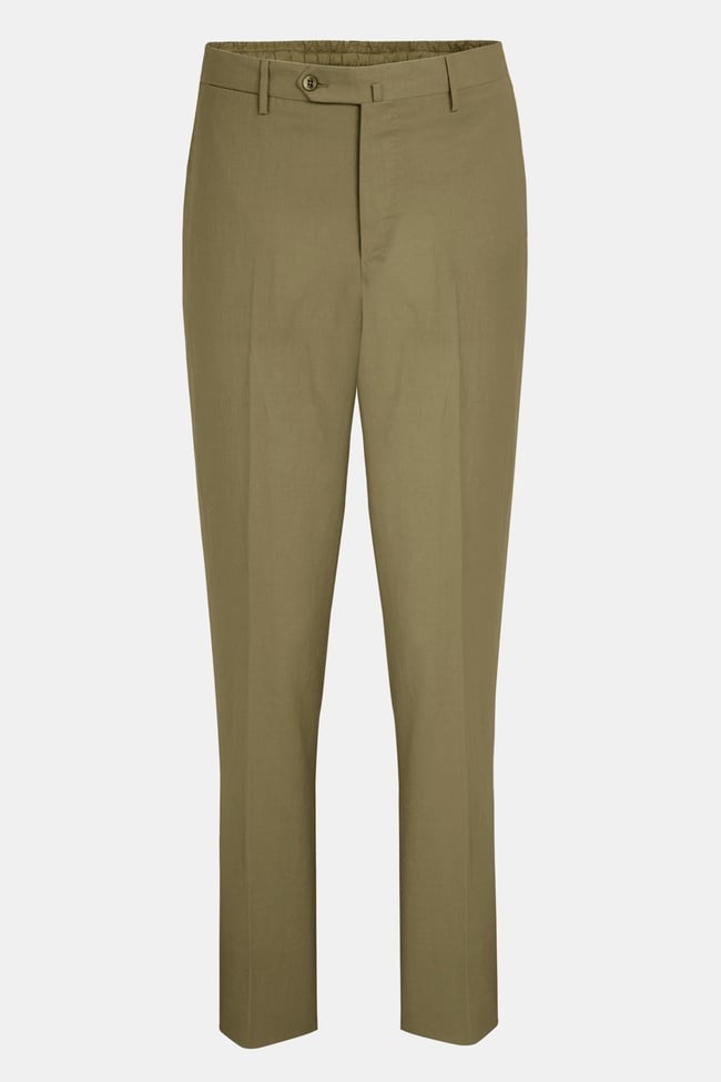  Erkek Yeşil Slim Fit Elastik Bel Bantlı Büzgü İpli Pantolon