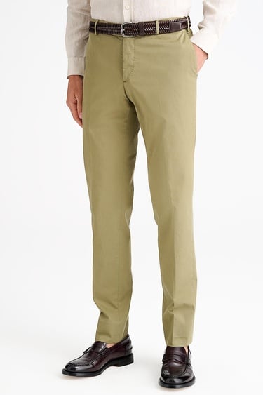  Erkek Yeşil Slim Fit Elastik Bel Bantlı Büzgü İpli Pantolon