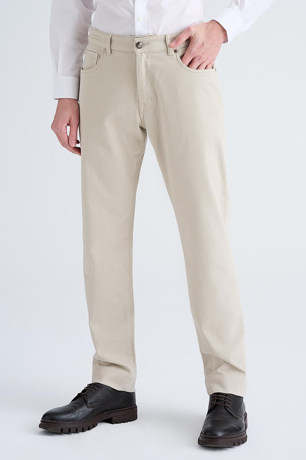 Erkek Bej 5 Cep Pantolon