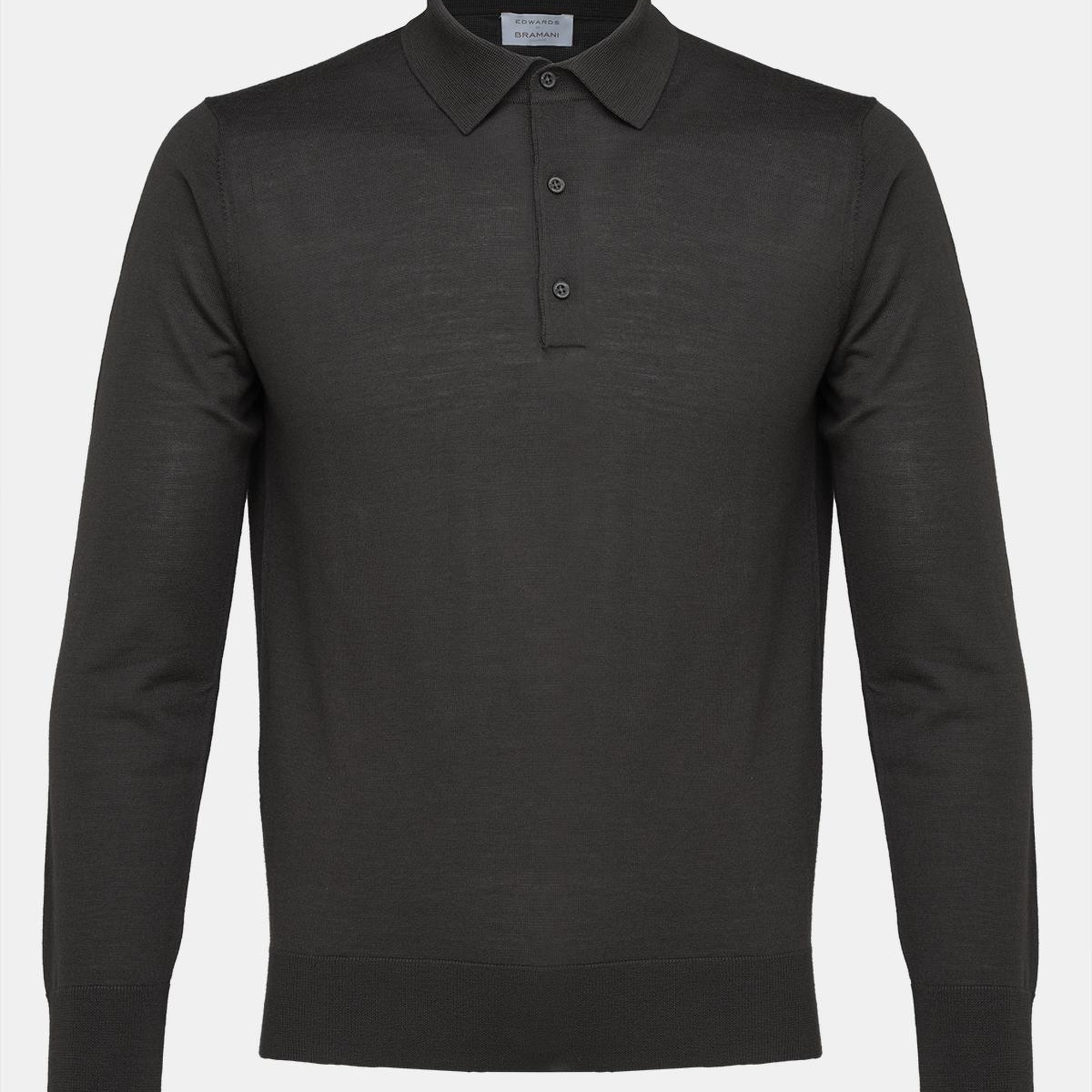 Erkek Kahverengi Yün Polo Yaka Kazak