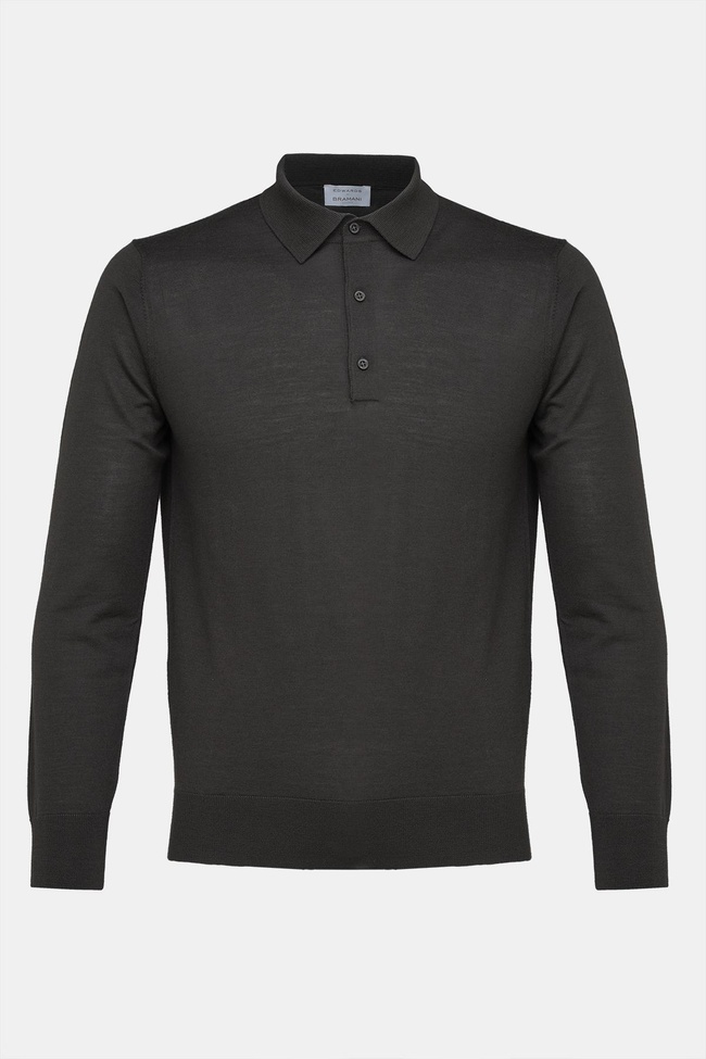  Erkek Kahverengi Yün Polo Yaka Kazak