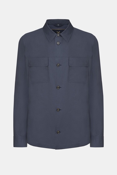  Erkek Lacivert Paraşüt Kumaşlı Gömlek Ceket