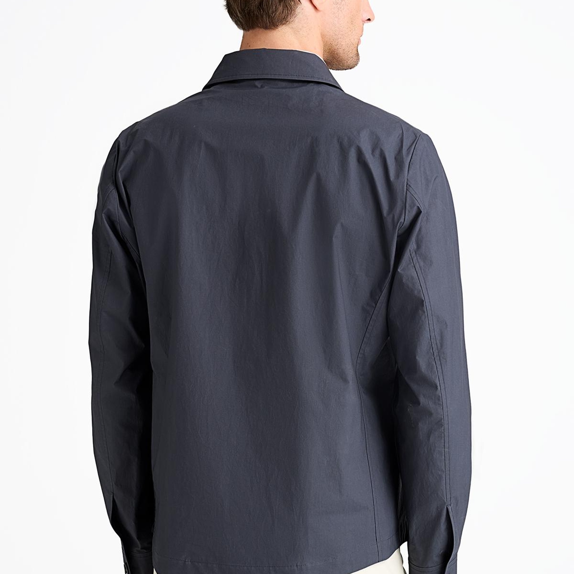 Erkek Lacivert Paraşüt Kumaşlı Gömlek Ceket