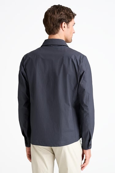  Erkek Lacivert Paraşüt Kumaşlı Gömlek Ceket