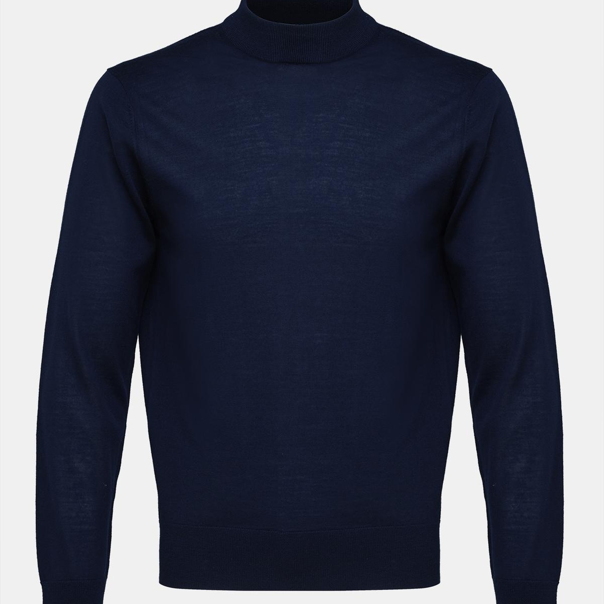 Erkek Lacivert Yün Yarım Balıkçı Yaka Kazak