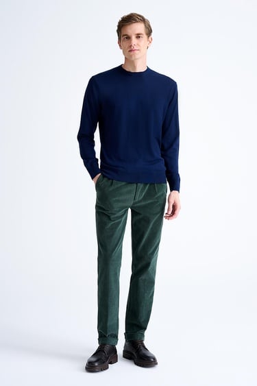  Erkek Lacivert Bisiklet Yaka Yün Kazak