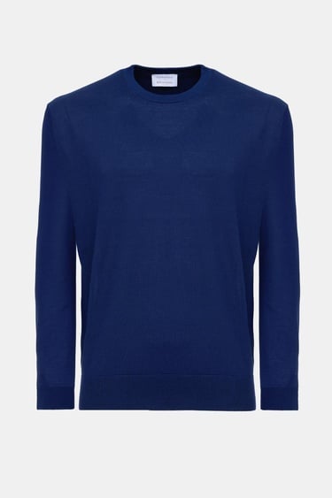  Erkek Lacivert Bisiklet Yaka Yün Kazak