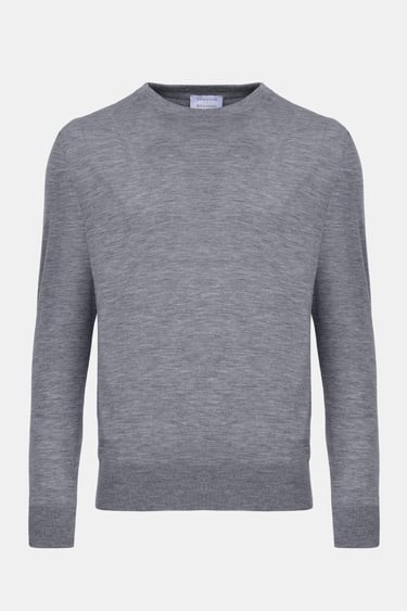  Erkek Gri Bisiklet Yaka Yün Kazak