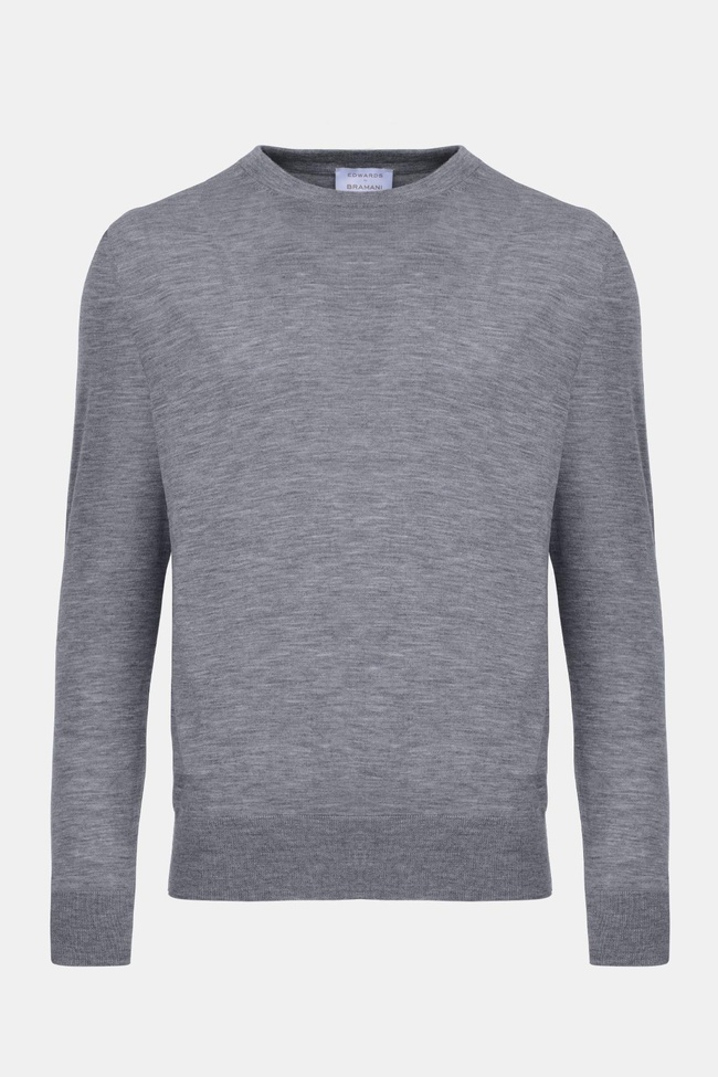  Erkek Gri Bisiklet Yaka Yün Kazak