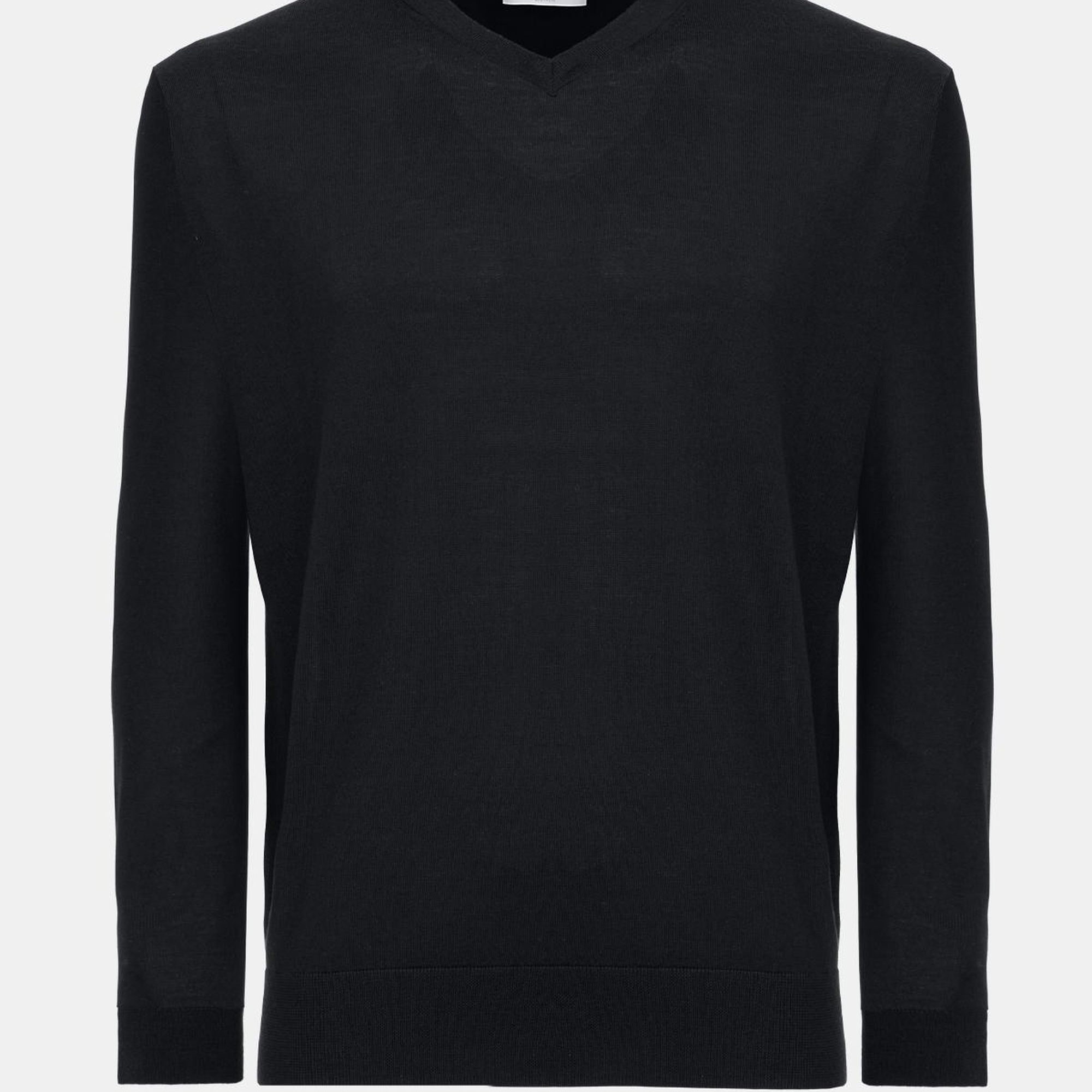 Erkek Siyah V Yaka Yün Kazak