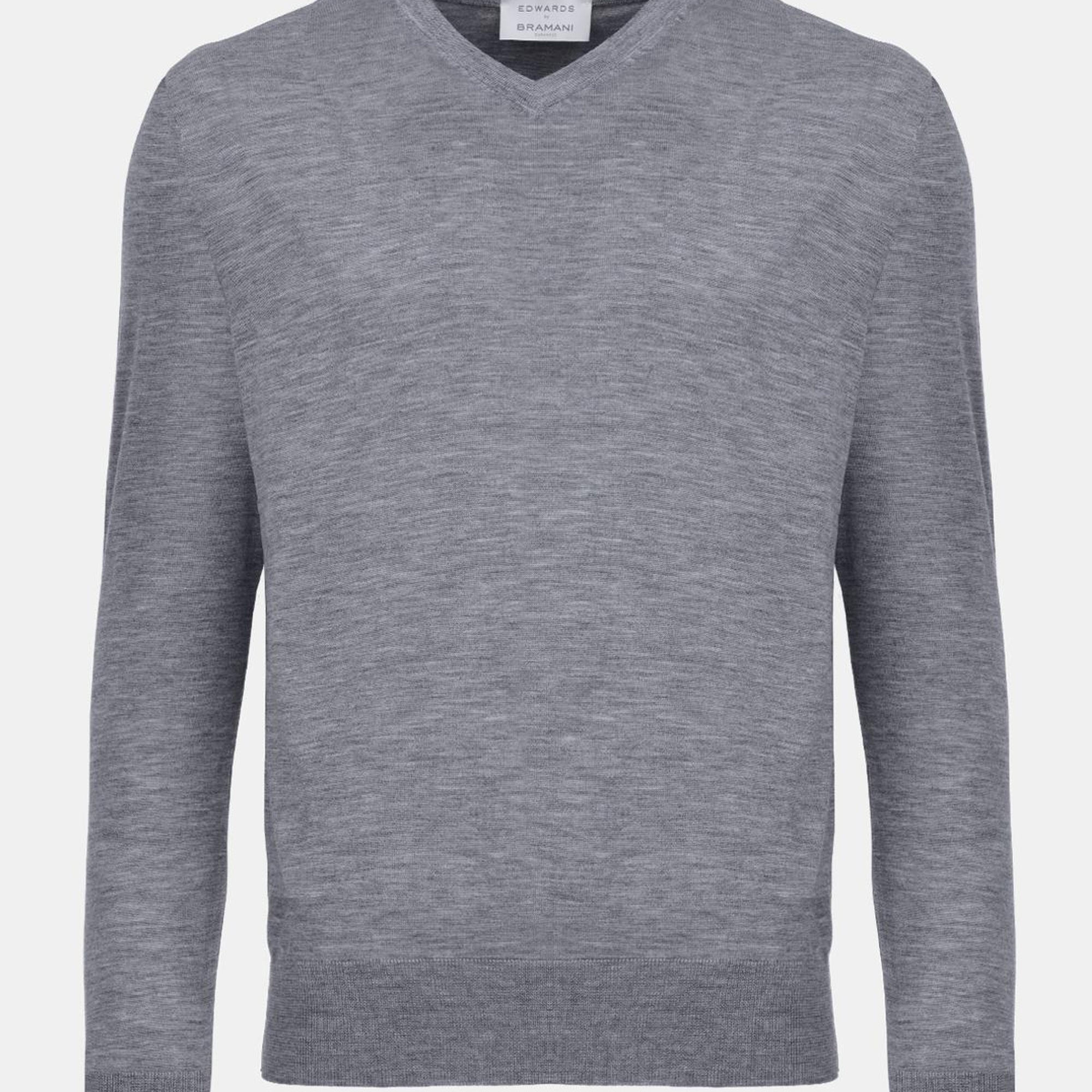 Erkek Gri V Yaka Yün Kazak