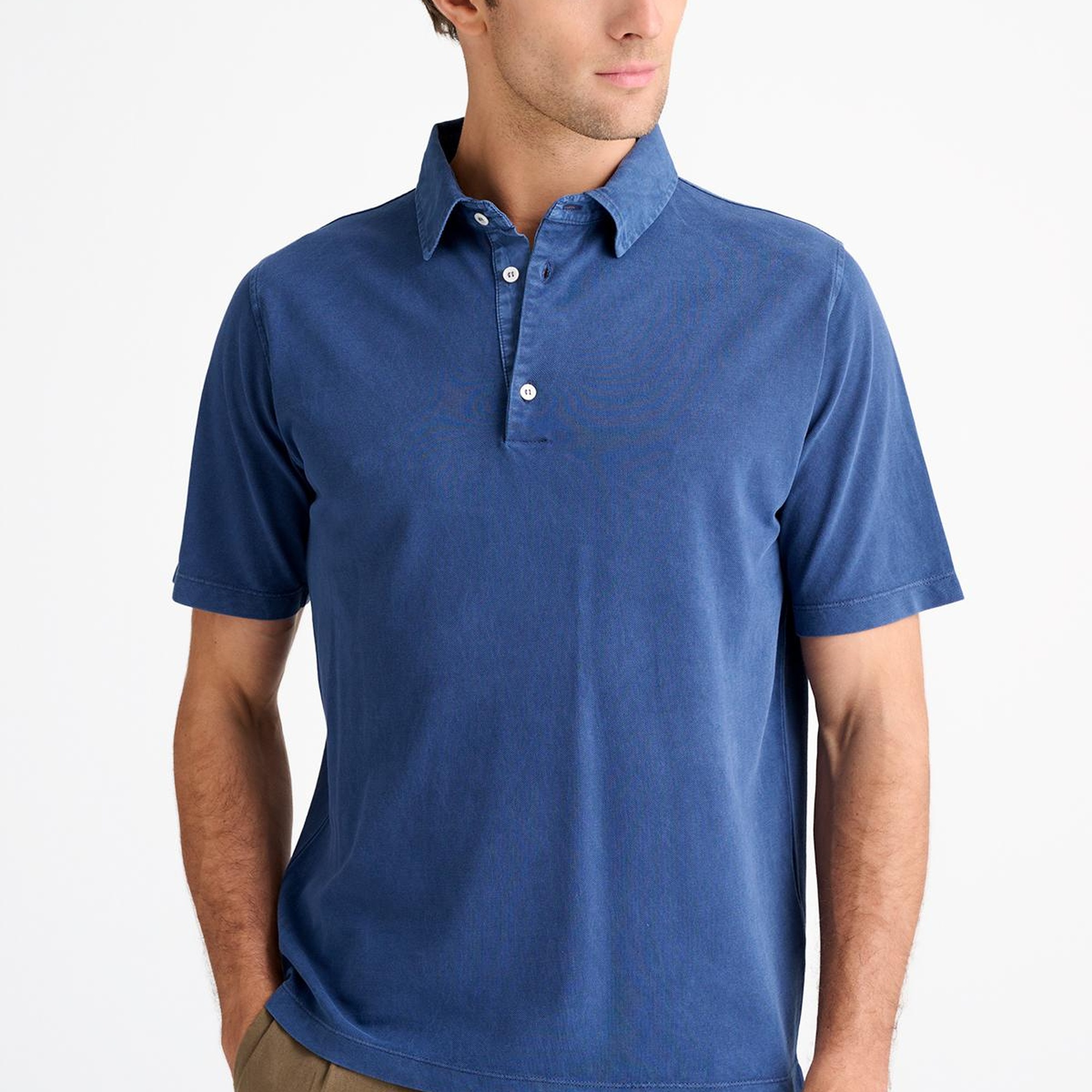 Erkek Koyu Mavi Pike Polo Yaka T-Shirt