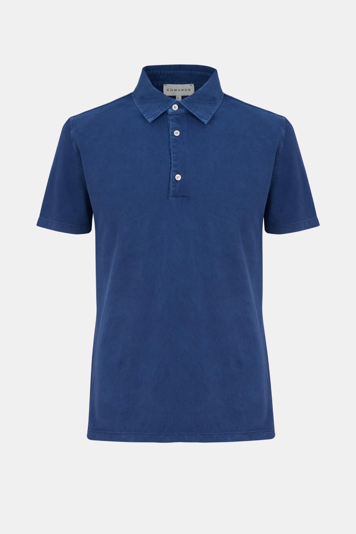  Erkek Koyu Mavi Pike Polo Yaka T-Shirt