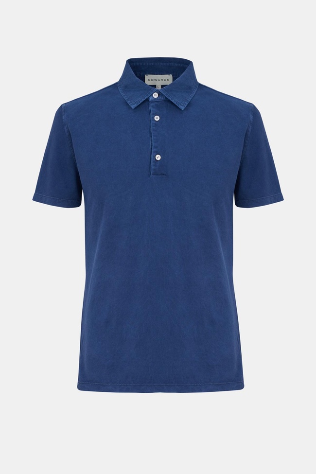  Erkek Koyu Mavi Pike Polo Yaka T-Shirt