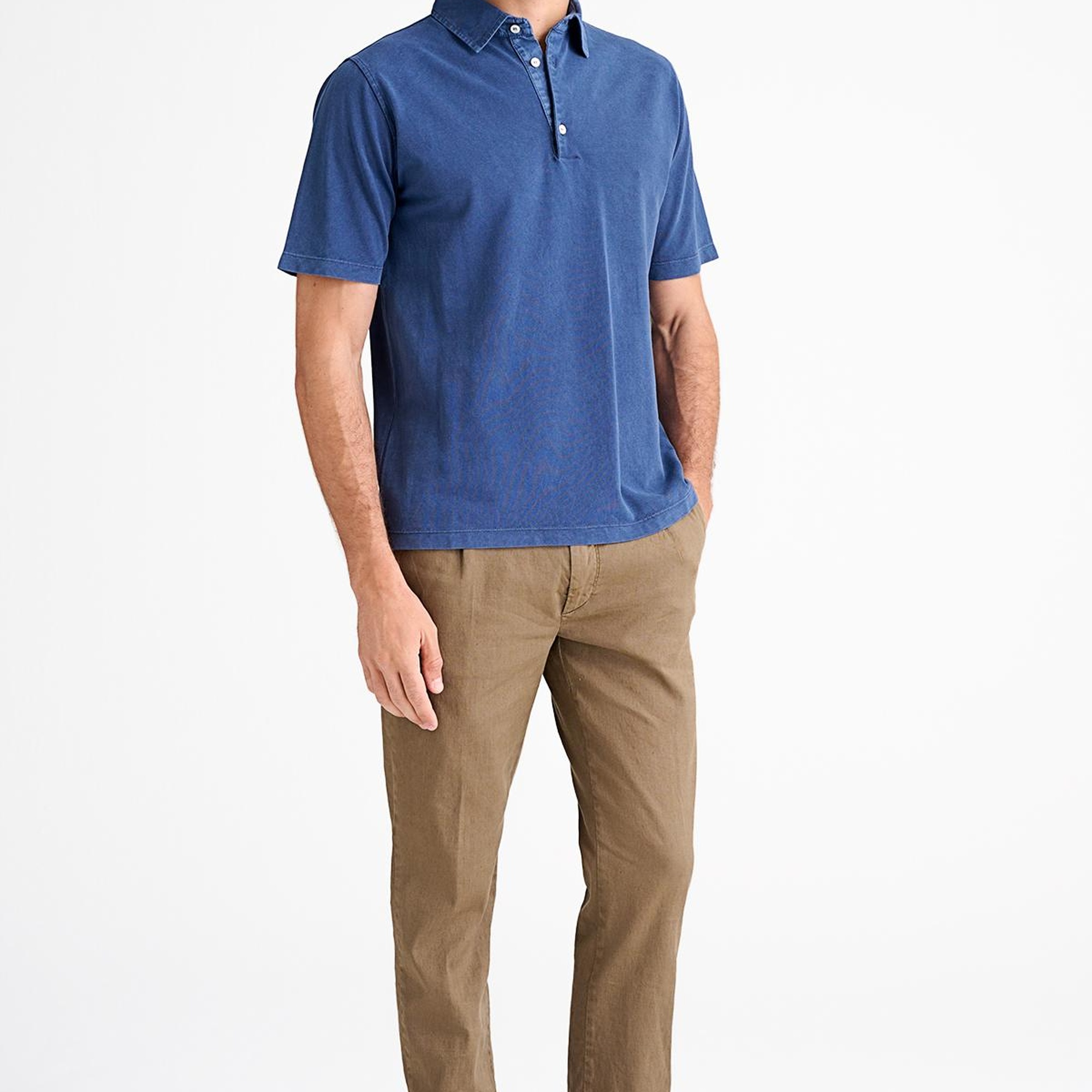 Erkek Koyu Mavi Pike Polo Yaka T-Shirt