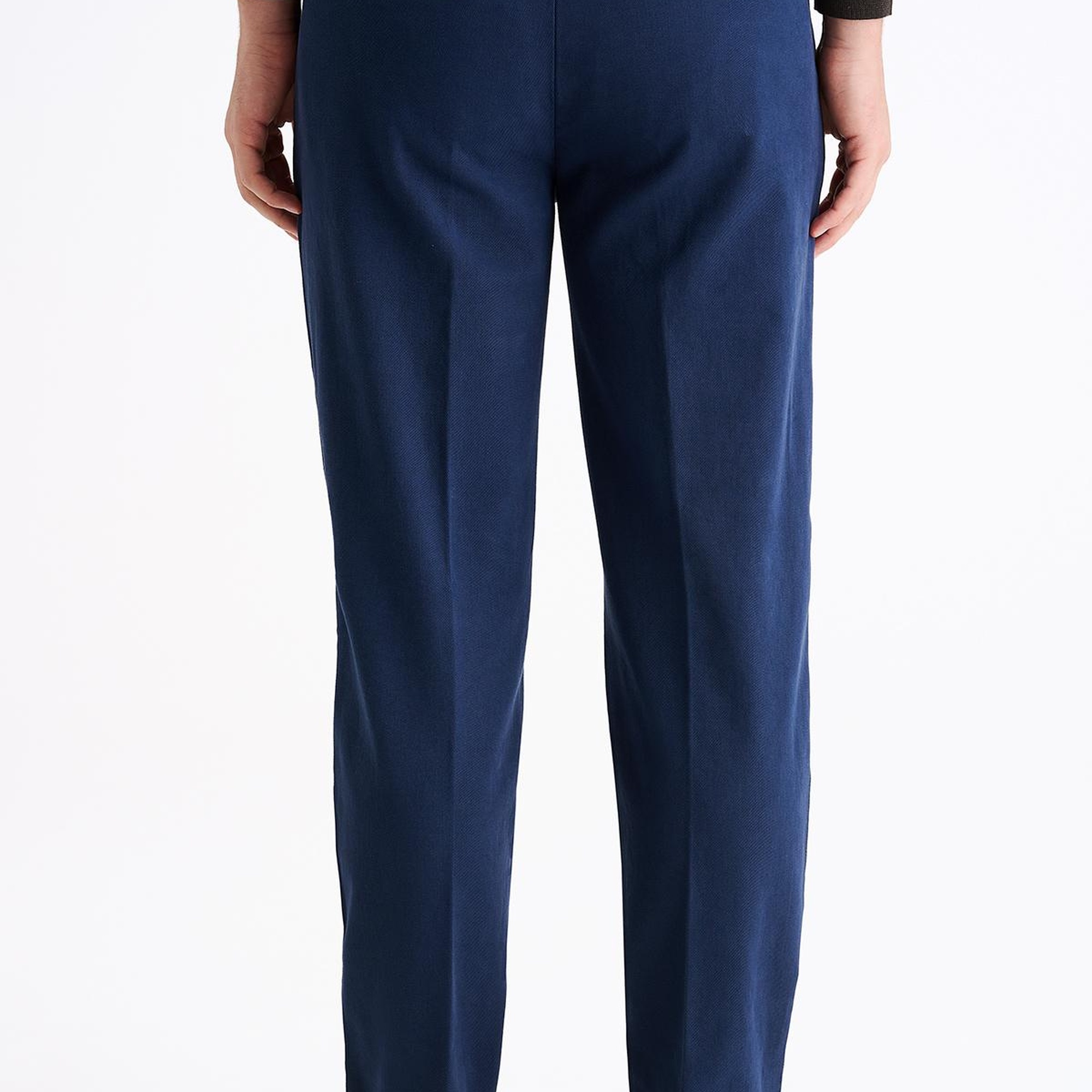 Erkek Lacivert Pamuk Streç Chino Pantolon