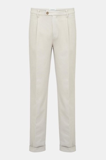  Erkek Bej Pamuk Streç Chino Pantolon
