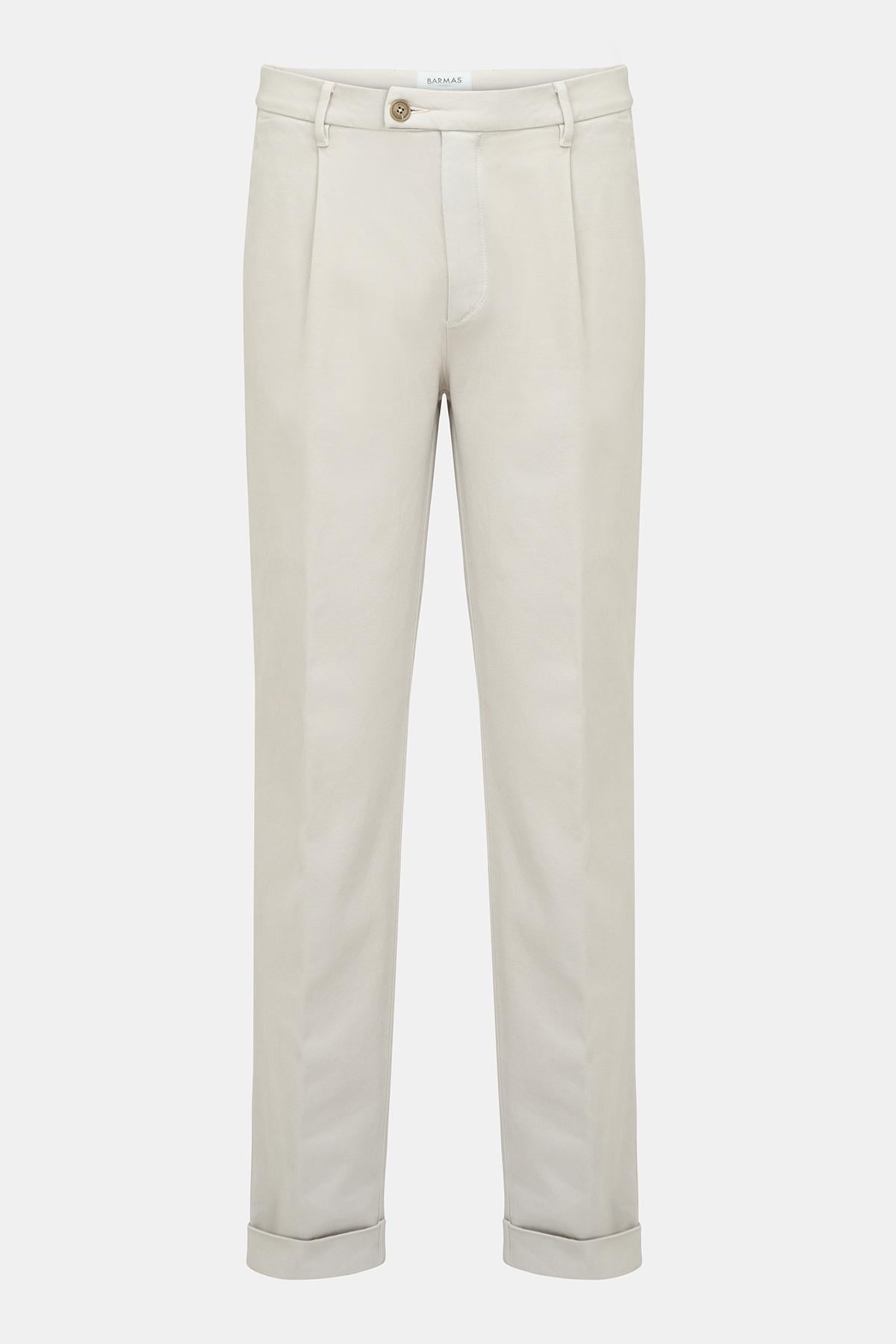  Erkek Bej Pamuk Streç Chino Pantolon