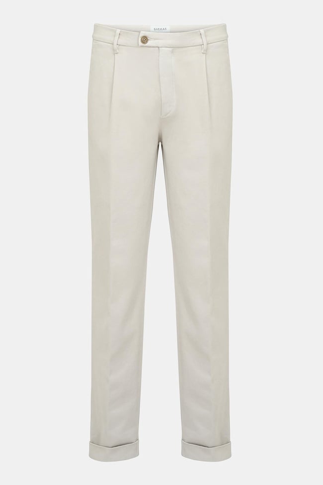  Erkek Bej Pamuk Streç Chino Pantolon
