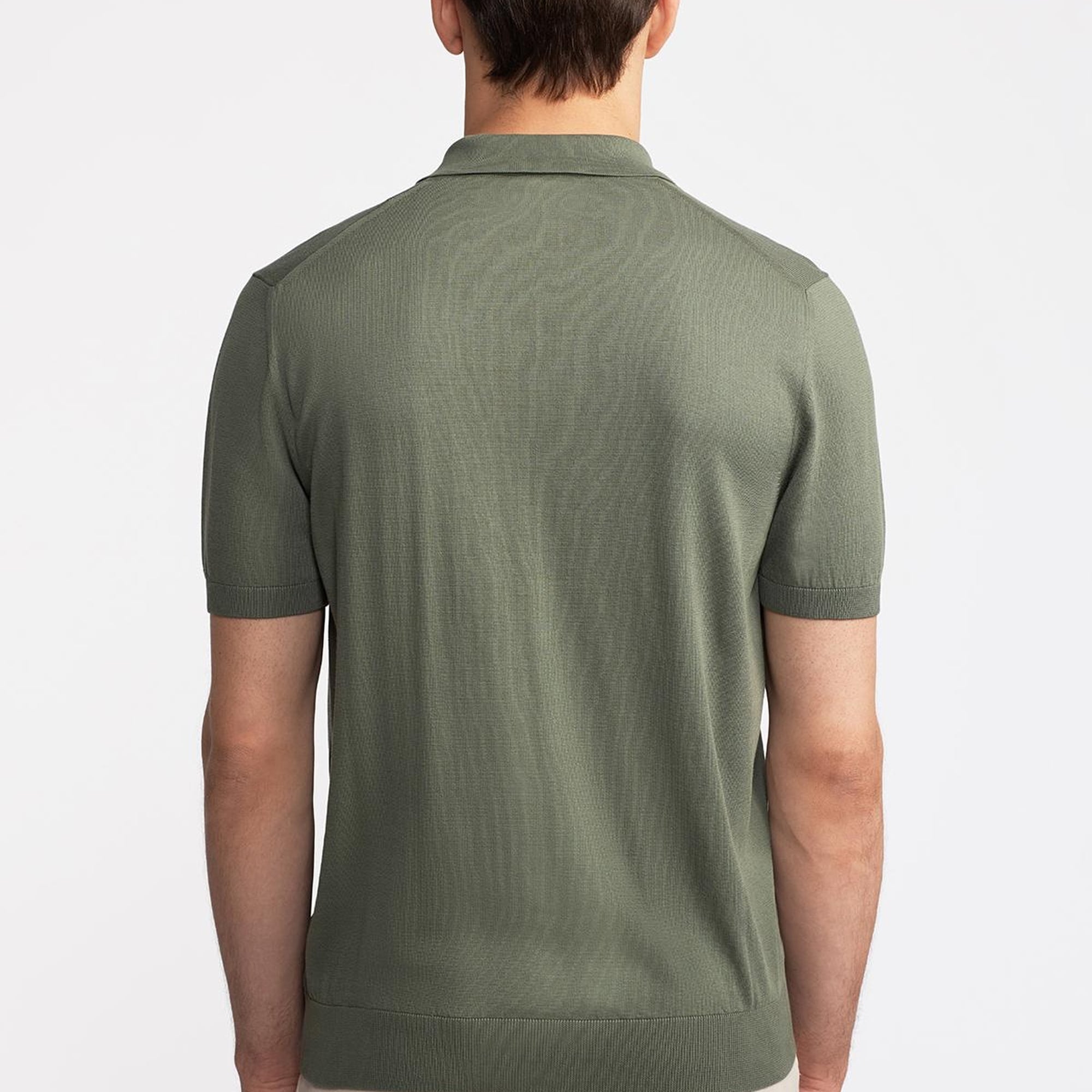 Erkek Haki Polo Yaka Kazak