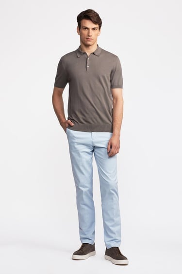  Erkek Vizon Polo Yaka Kazak