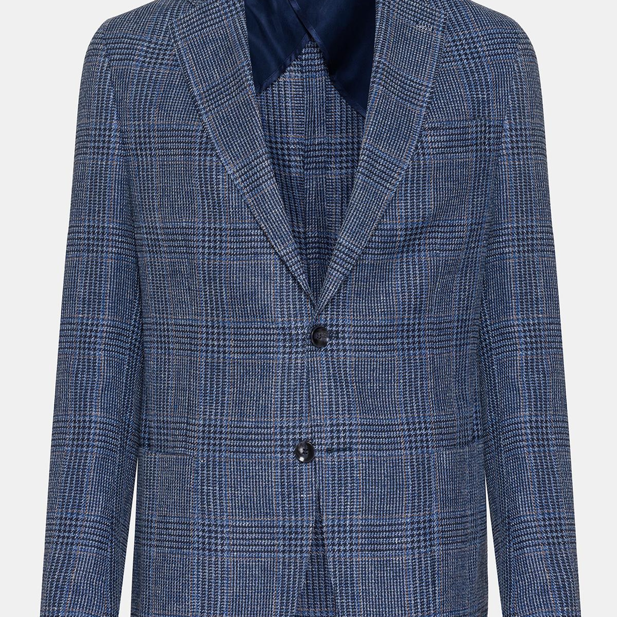 Erkek Lacivert Vitale Barberis Keten İpek Karışımlı Casual Ceket