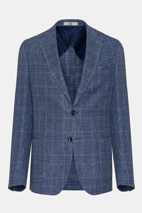  Erkek Lacivert Vitale Barberis Keten İpek Karışımlı Casual Ceket