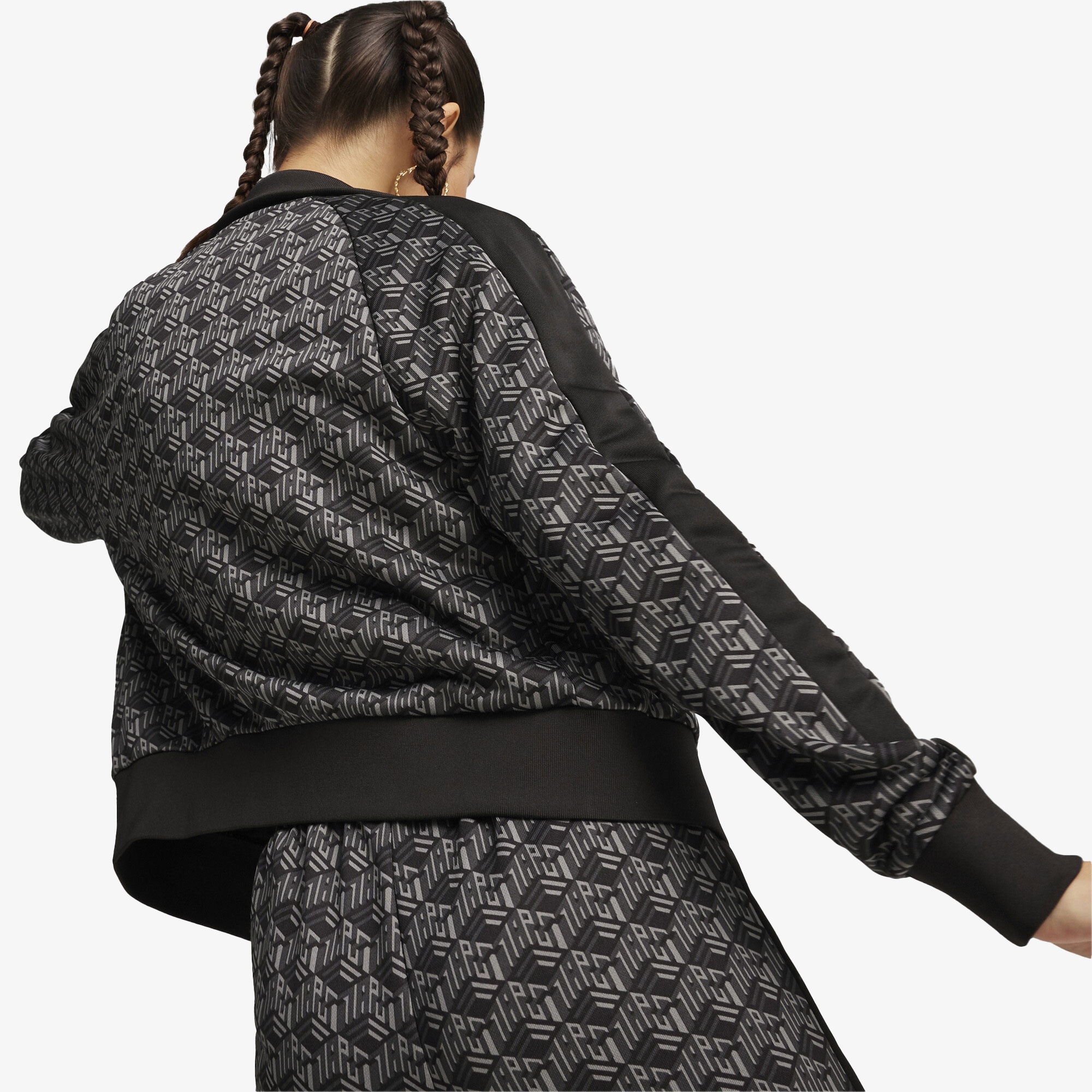 Puma T7 Aop Track Kadın Siyah Eşofman Üstü