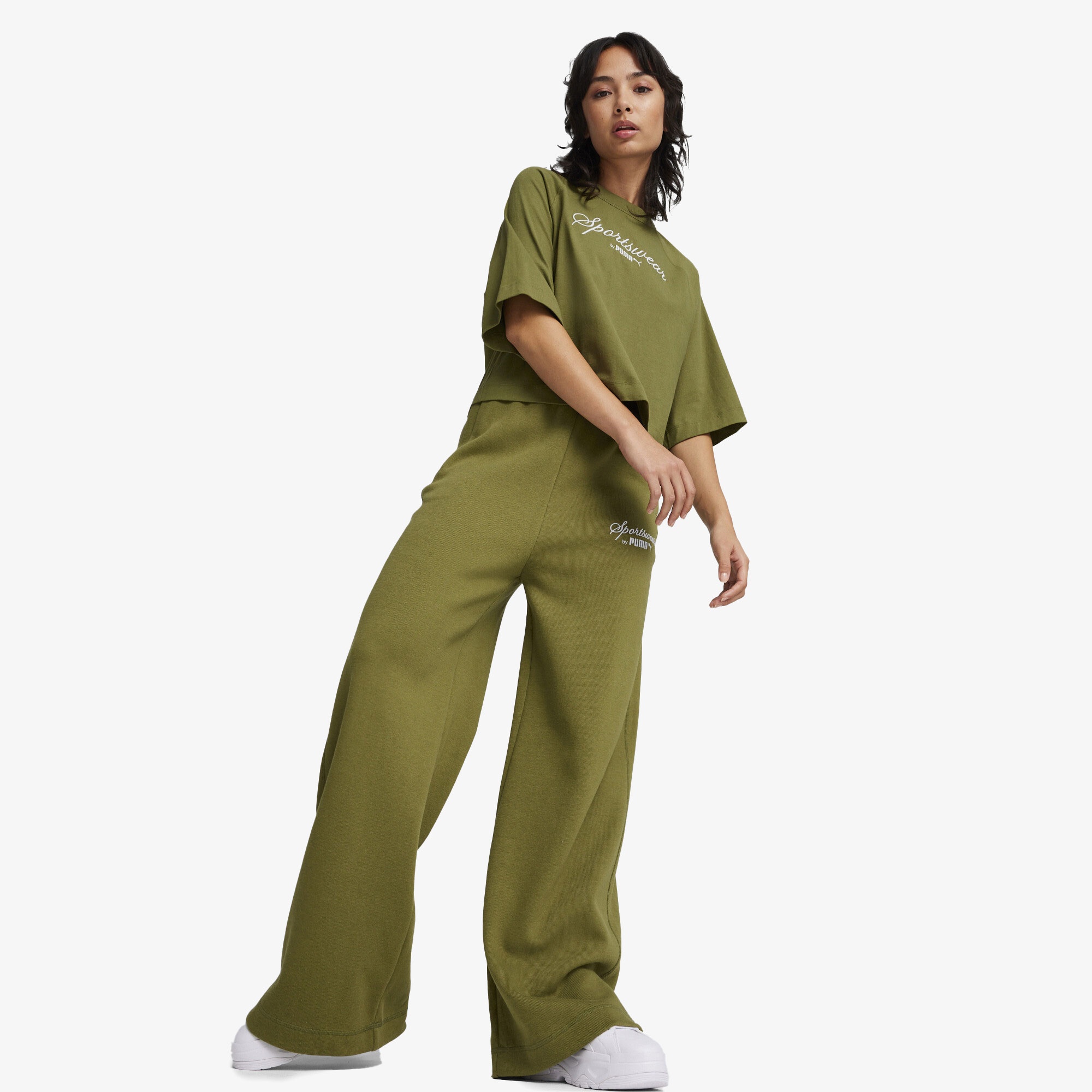 Puma Classics+ Oversized Kadın Yeşil T-Shirt