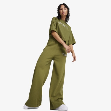  Puma Classics+ Oversized Kadın Yeşil T-Shirt