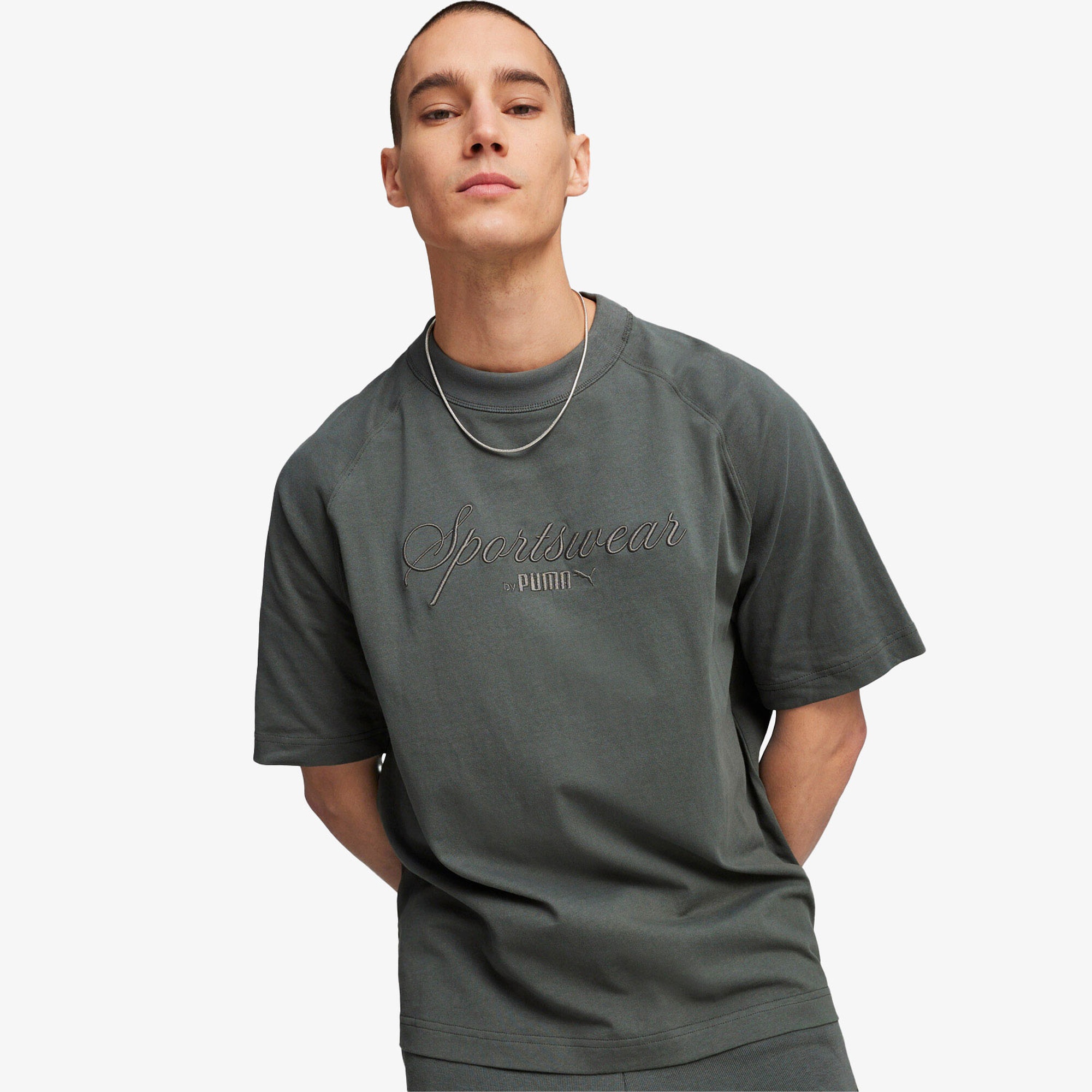 Puma Classics+ Erkek Gri T-Shirt