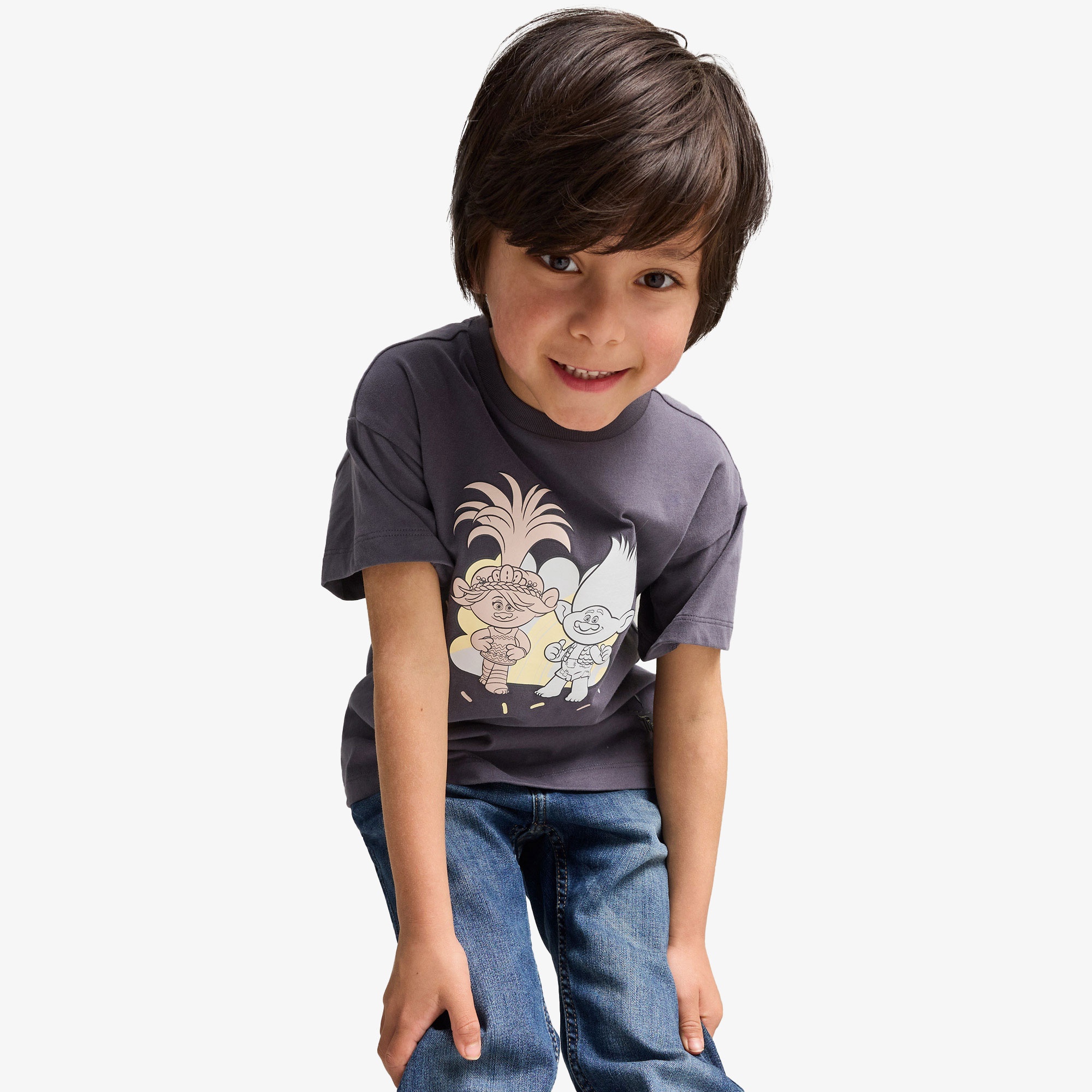 Puma X Trolls Graphic Çocuk Gri T-Shirt