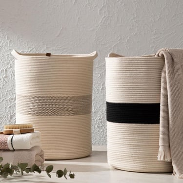  VENUS ÇAMAŞIR SEPETİ BEJ EKRU 35X35X45