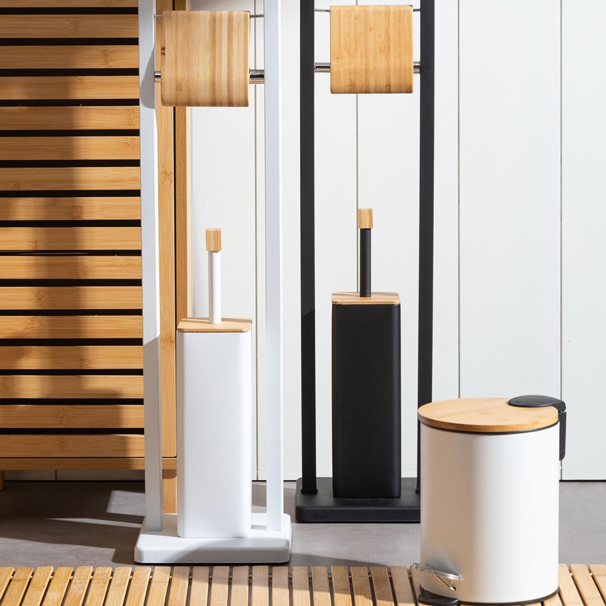 BOHO TUVALET FIRÇALIK&KAĞITLIK SİYAH 20X20X80