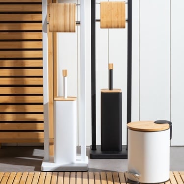  BOHO TUVALET FIRÇALIK&KAĞITLIK SİYAH 20X20X80