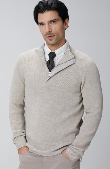  Network Erkek Bej Melanj Yün Karışımlı Kazak