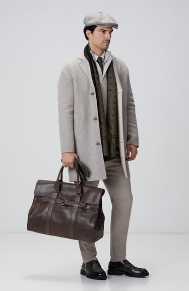  Network Erkek Bej Melanj Yün Karışımlı Kazak