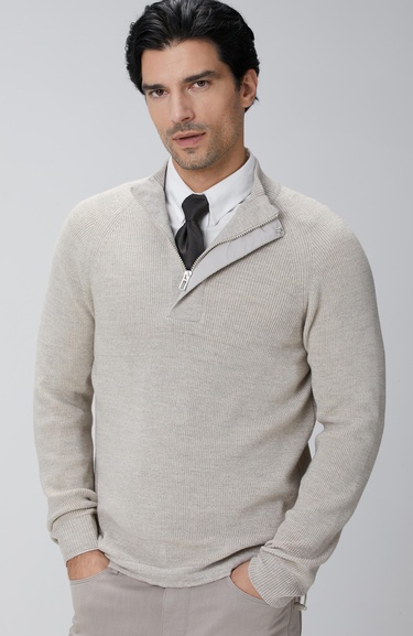  Network Erkek Bej Melanj Yün Karışımlı Kazak